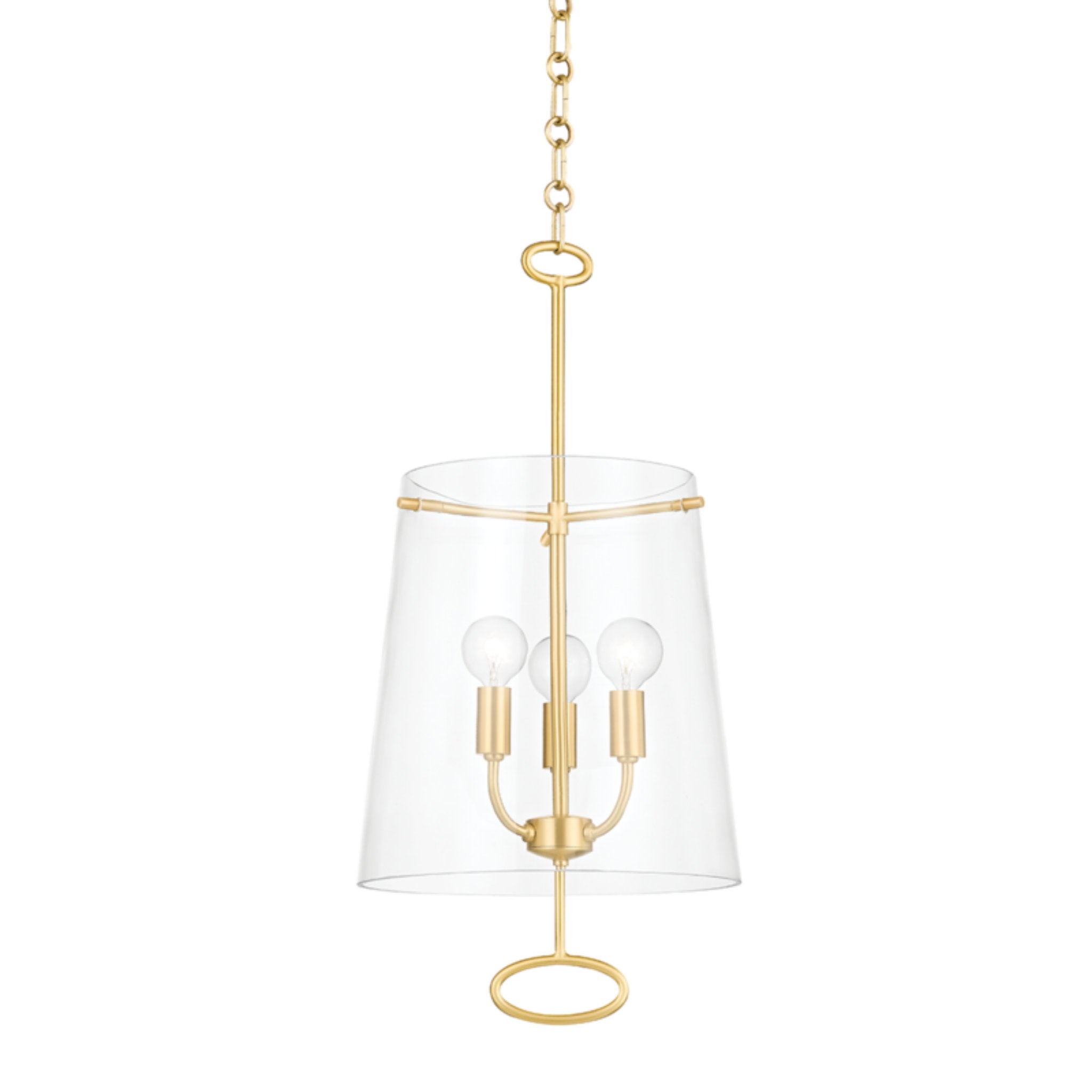 James 3-Light Pendant in  Aged Brass 11L x 11W x 22.75H