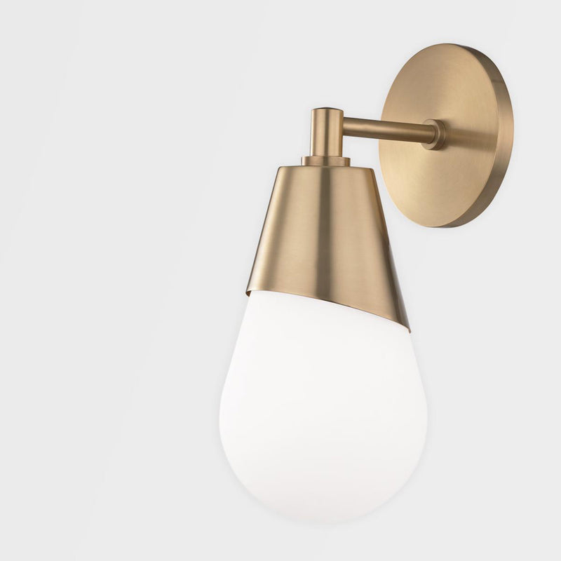 Cora 1 Light Wall Sconce in Aged Brass