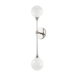 Andrews 2 Light Wall Sconce in Polished Nickel