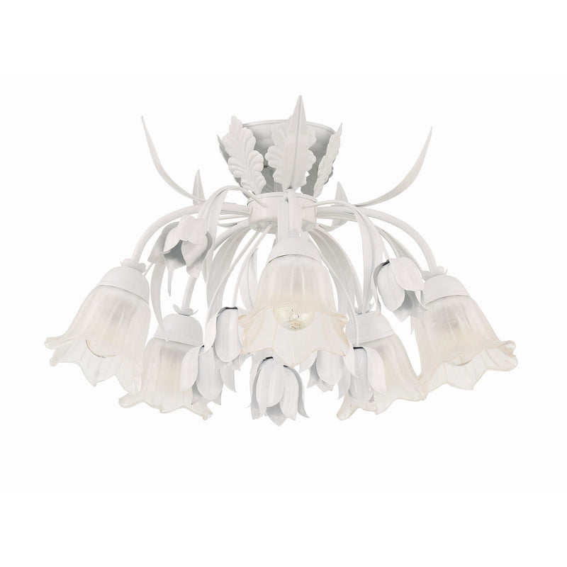 Southport 5 Light Wet White Floral Ceiling Mount
