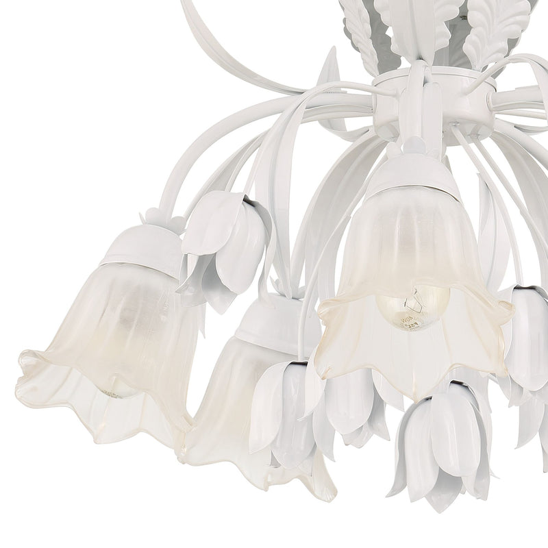 Southport 5 Light Wet White Floral Ceiling Mount