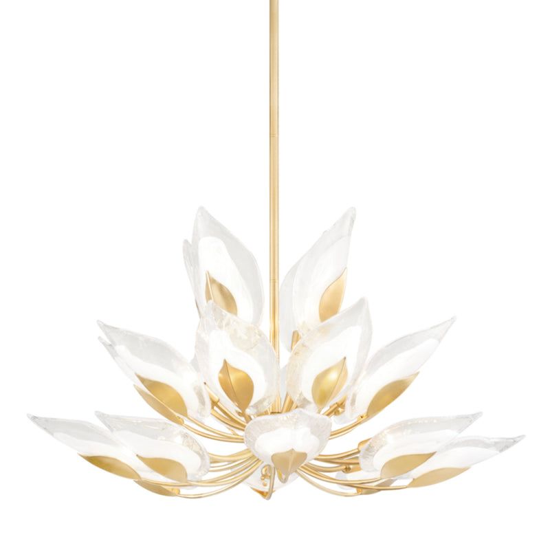 Blossom 20 Light Chandelier in Gold Leaf