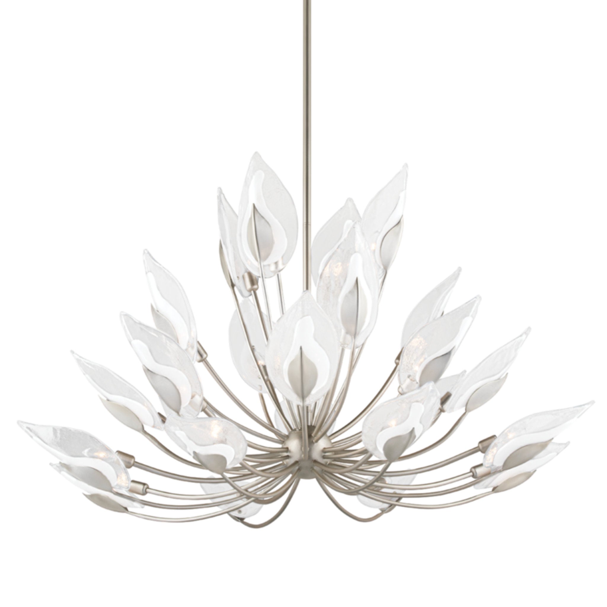 Blossom 24-Light Chandelier in Silver Leaf 55W x 37H