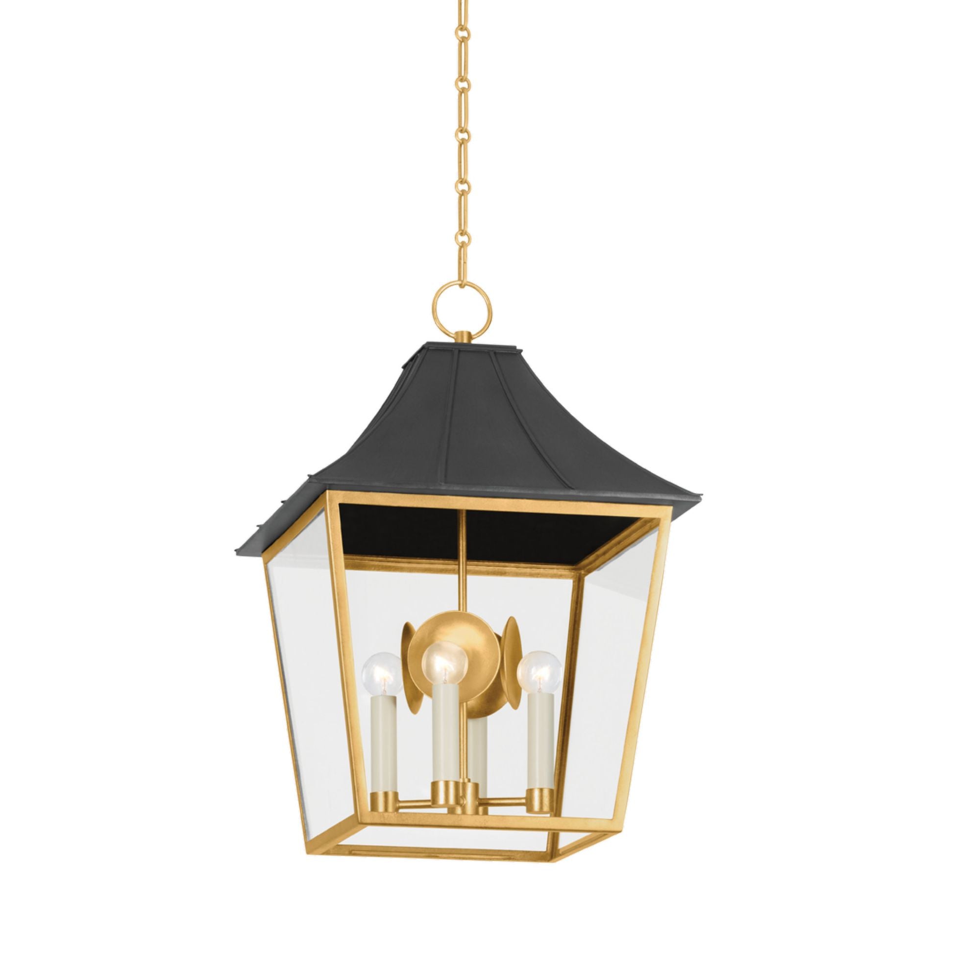 Staatsburg 4 Light Lantern in Vintage Gold Lead/ Graphite