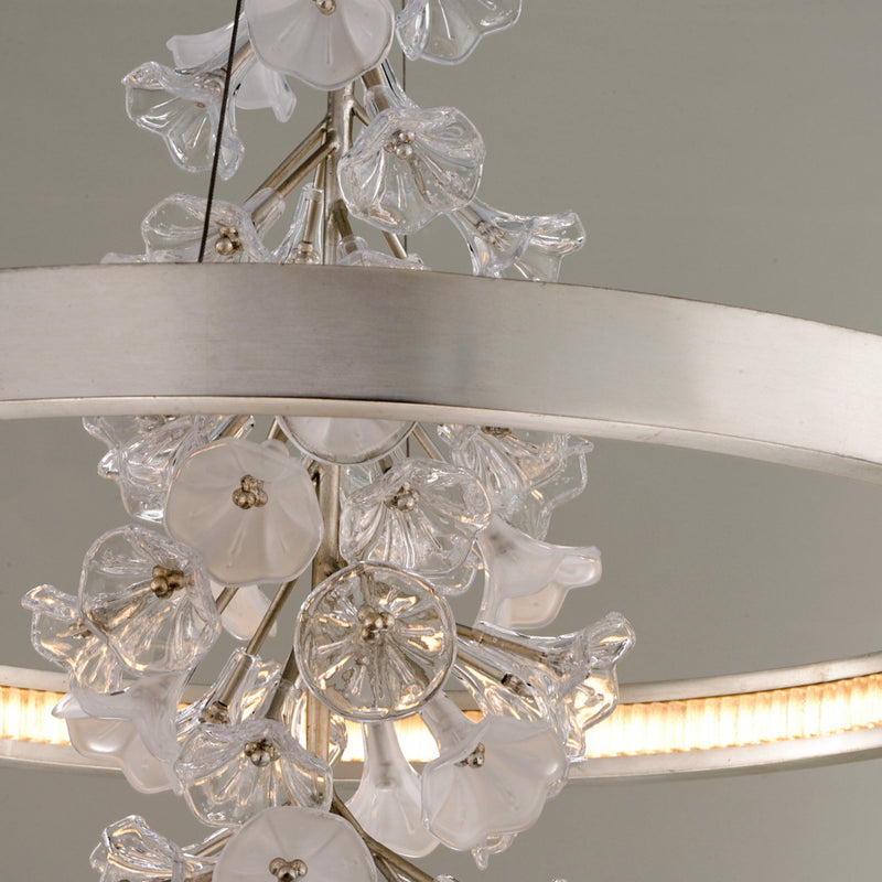 Jasmine 1 Light Chandelier in Silver Leaf