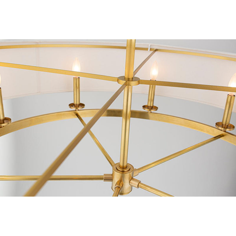 Durham 8 Light Linear in Aged Brass