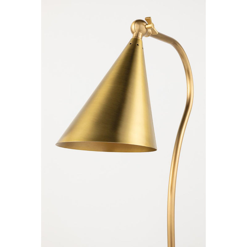 Lupe 1 Light Table Lamp in Aged Brass