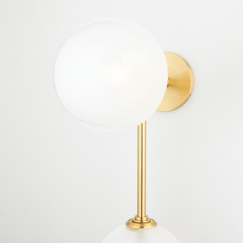 Ashleigh 2 Light Wall Sconce in Aged Brass