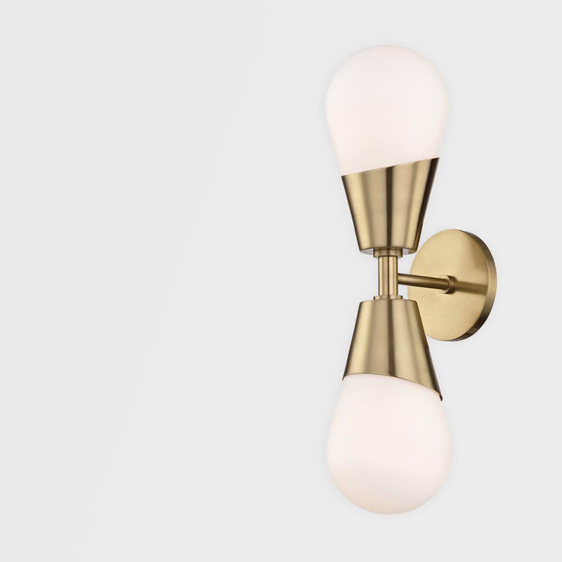 Cora 2 Light Wall Sconce in Polished Nickel