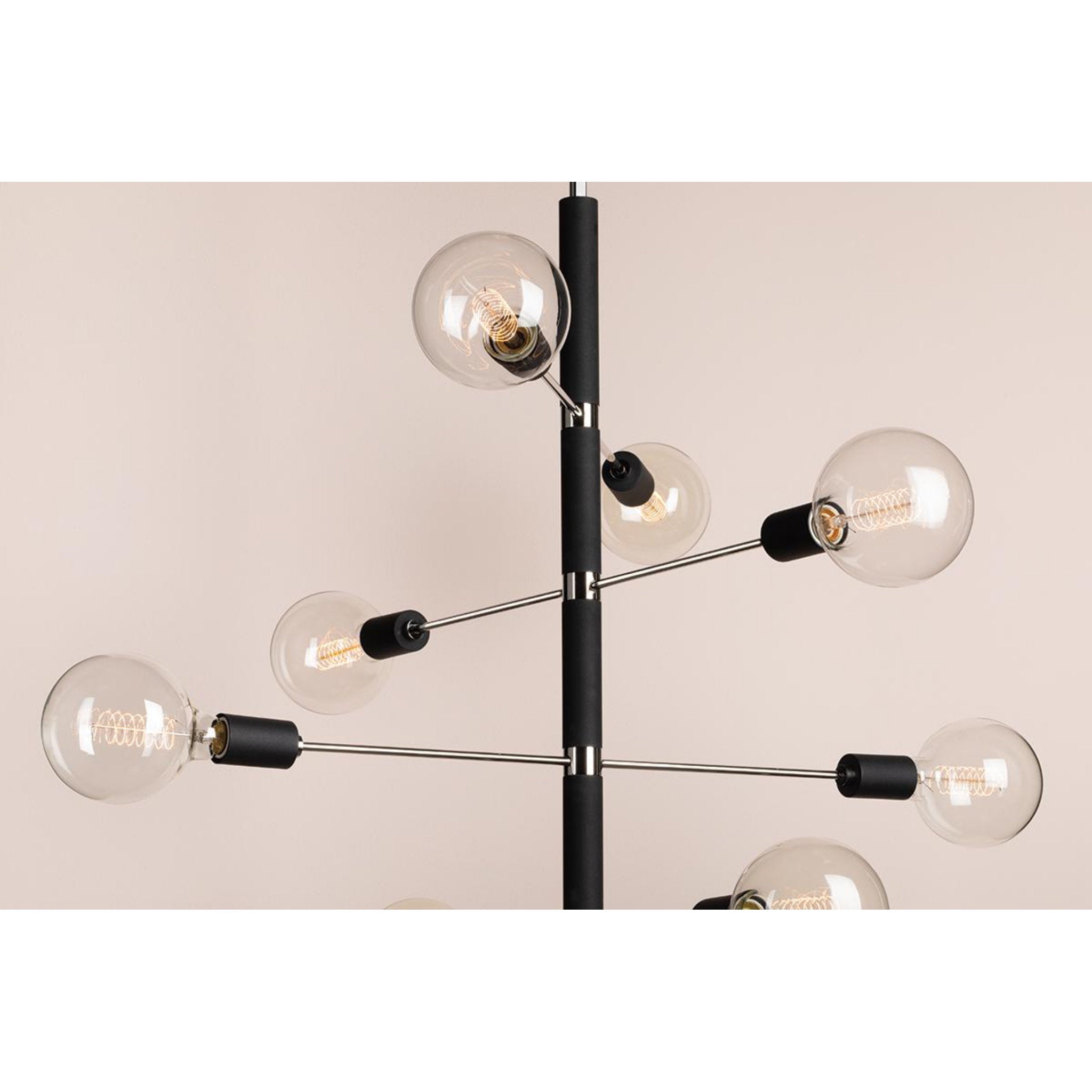 Astrid 2-Light Wall Sconce in Polished Nickel/Black