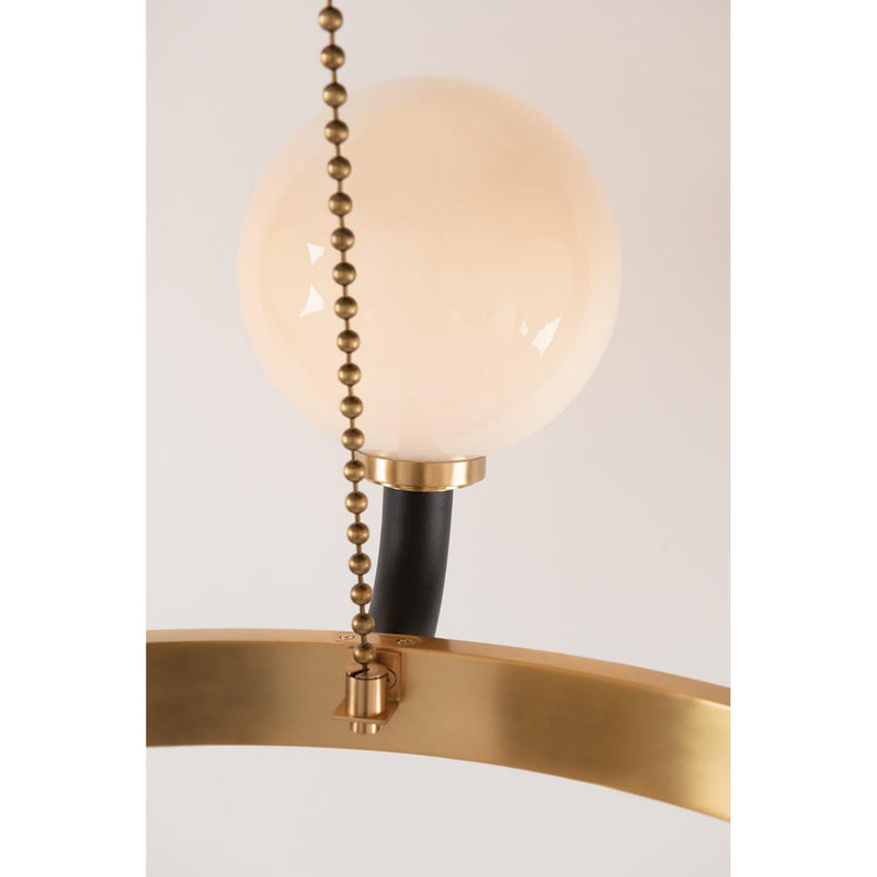Werner 6 Light Chandelier in Aged Brass/black