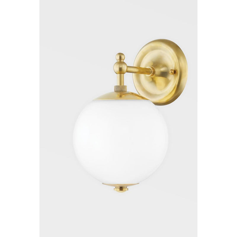 Sphere No.1 1 Light Semi Flush in Aged Brass by Mark D. Sikes
