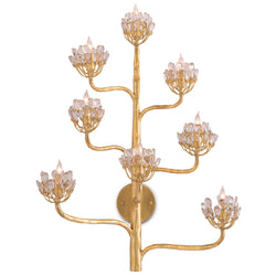 Agave Americana Gold Wall Sconce - Dark Contemporary Gold Leaf