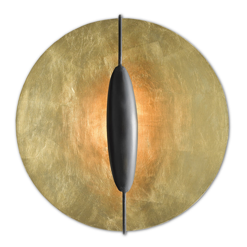Pinders Gold Wall Sconce - Contemporary Gold Leaf/Painted Contemporary Gold/French Black