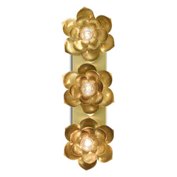 Blossom Brass 3-Light Wall Sconce - Satin Brass
