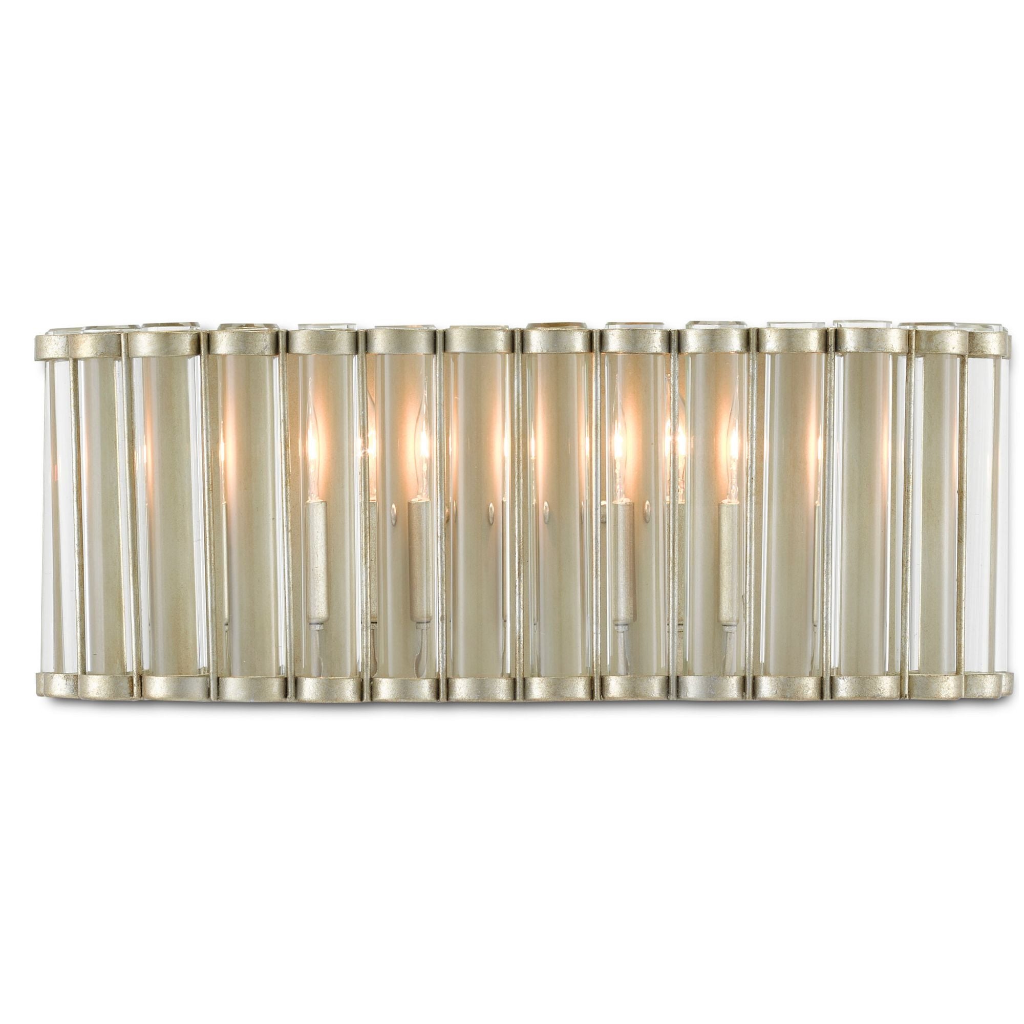 Warwick Wall Sconce - Contemporary Silver Leaf/Clear