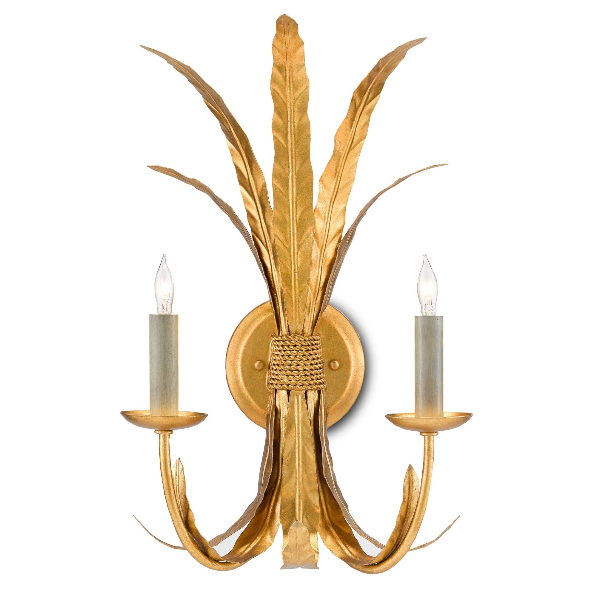 Bette Gold Wall Sconce - Grecian Gold Leaf
