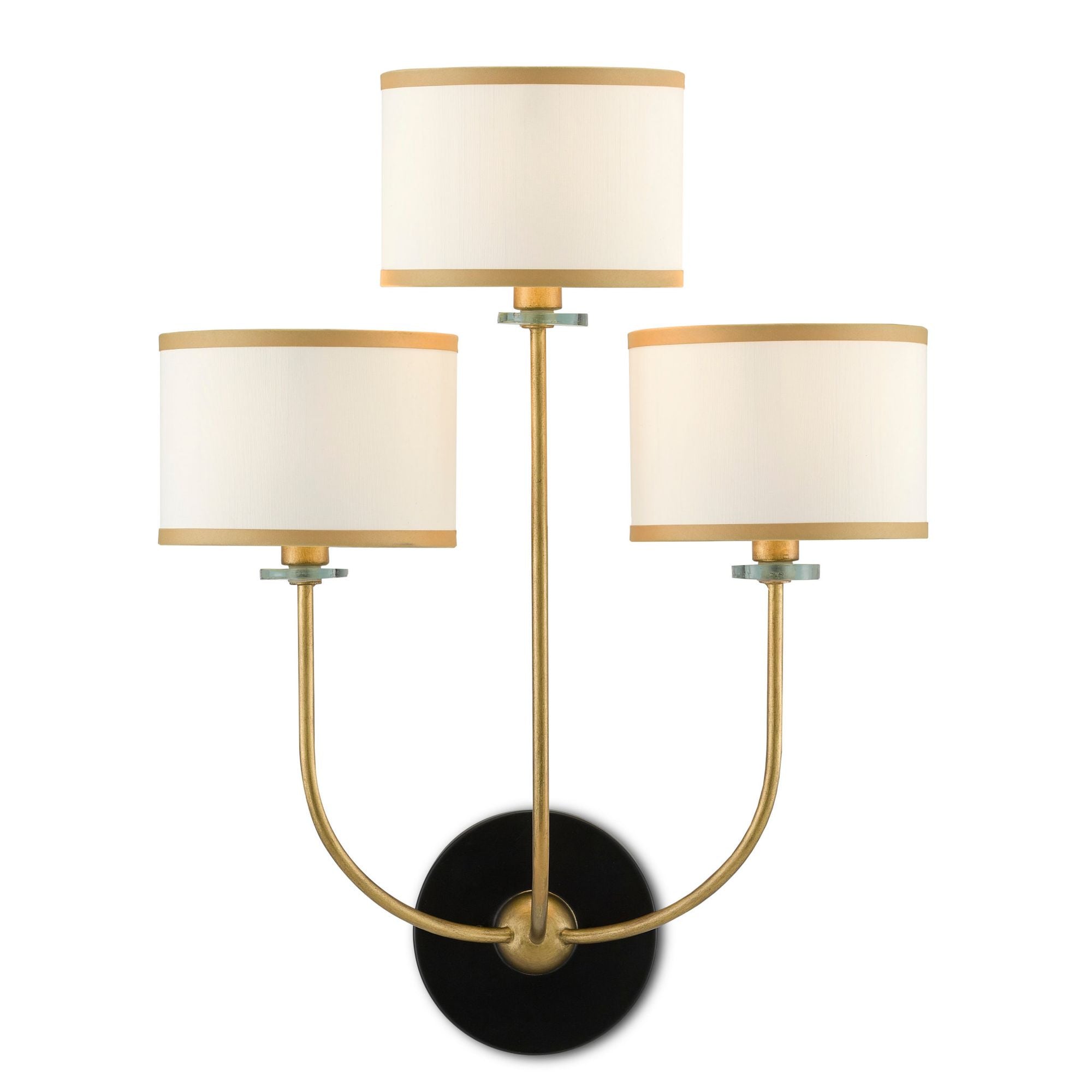 Croydon Brass Wall Sconce - Brass/Satin Black/White