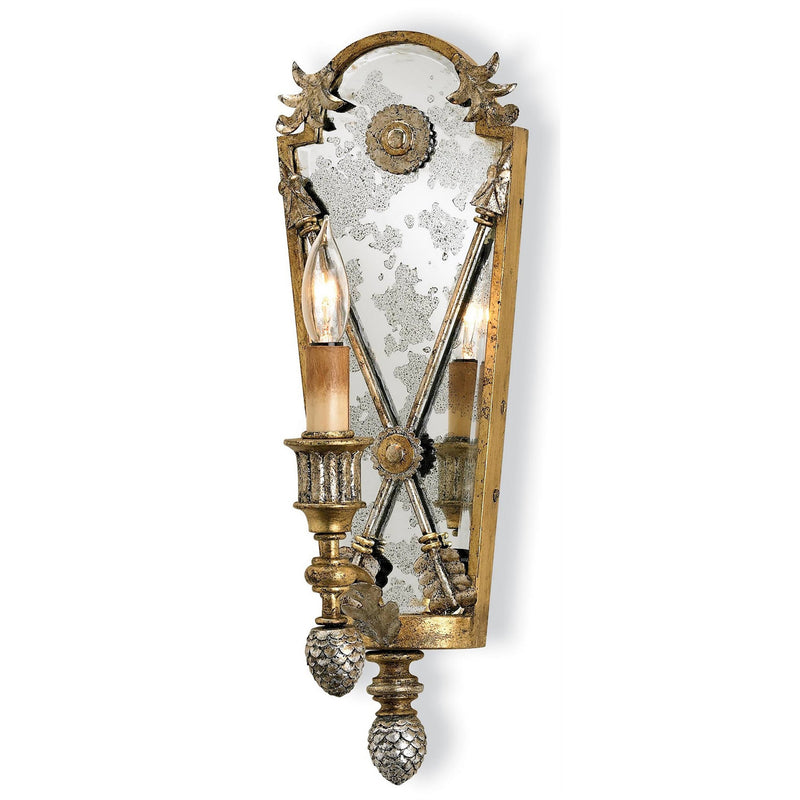 Napoli Gold Wall Sconce - Gold Leaf/Majestic Silver Leaf/Antique Mirror
