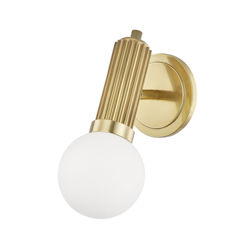 Reade 1 Light Wall Sconce in Aged Brass