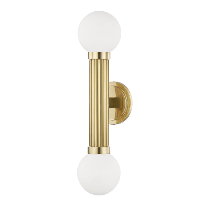 Reade 2 Light Wall Sconce in Aged Brass