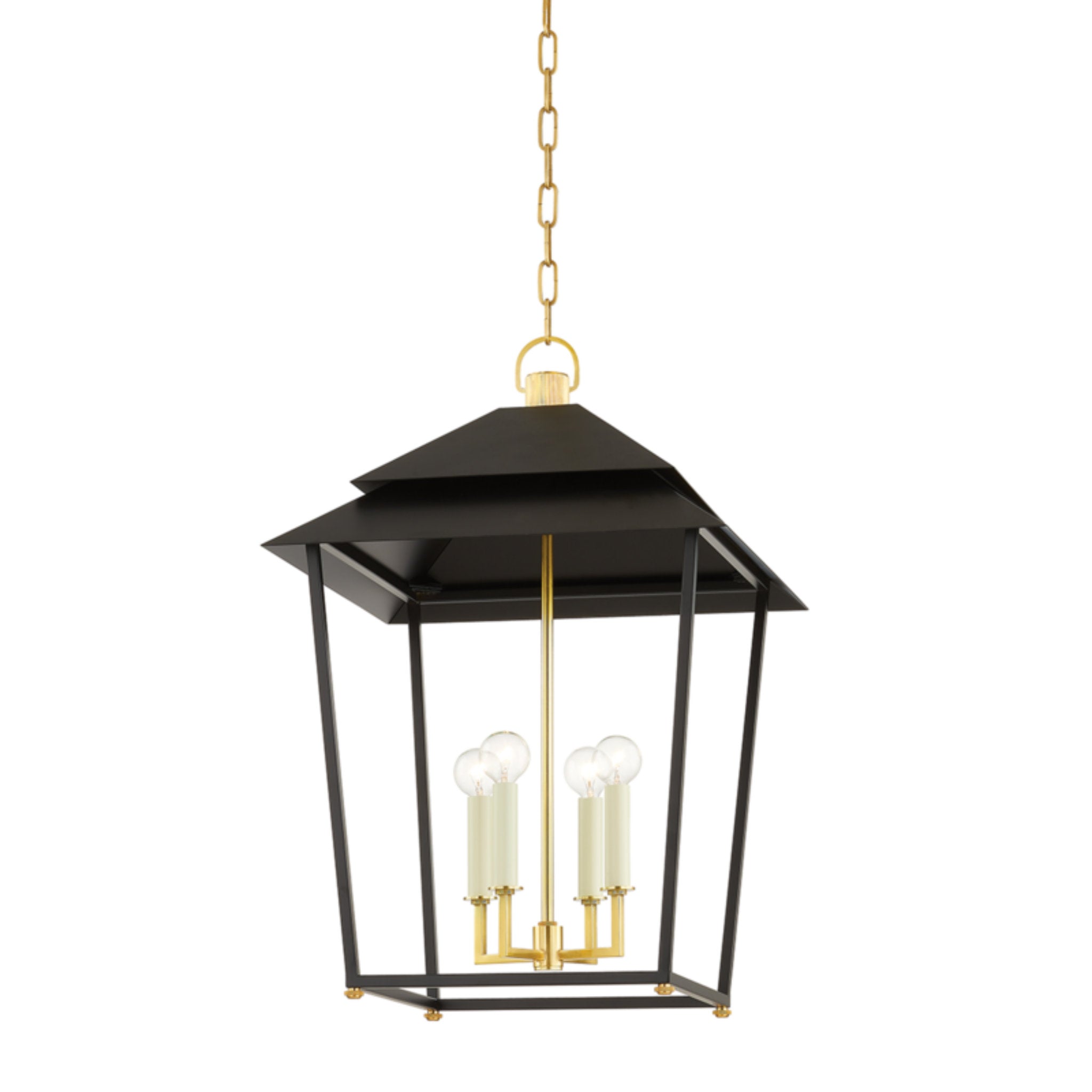 Natick 4-Light Lantern in  Aged Brass 18L x 18W x 27H