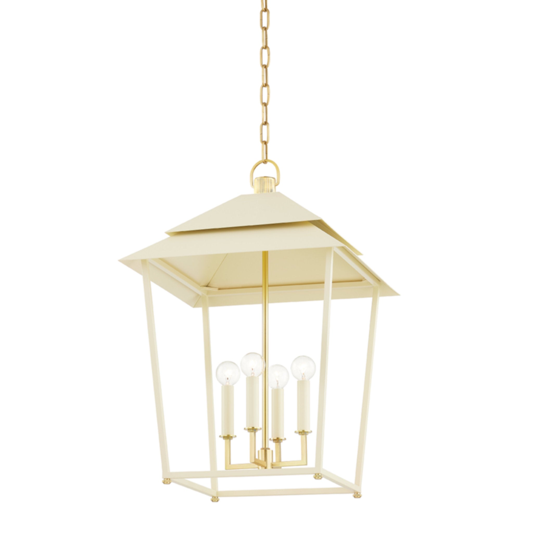 Natick 4-Light Lantern in  Aged Brass 18L x 18W x 27H