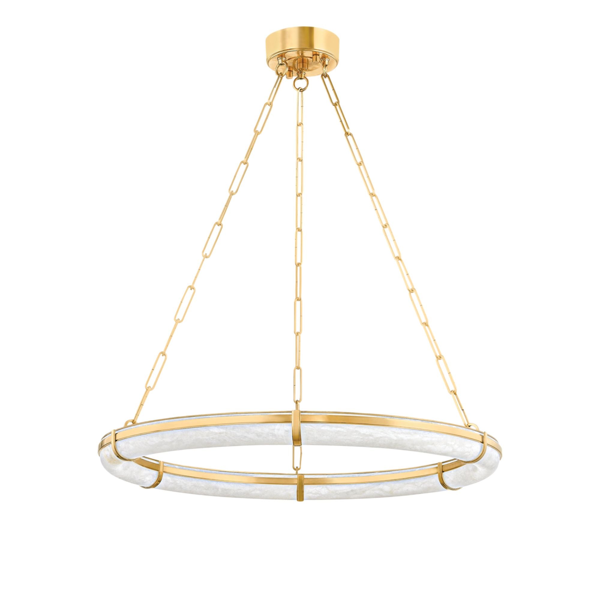 Sennett 1-Light Chandelier in Aged Brass 30.5W x 2.75H