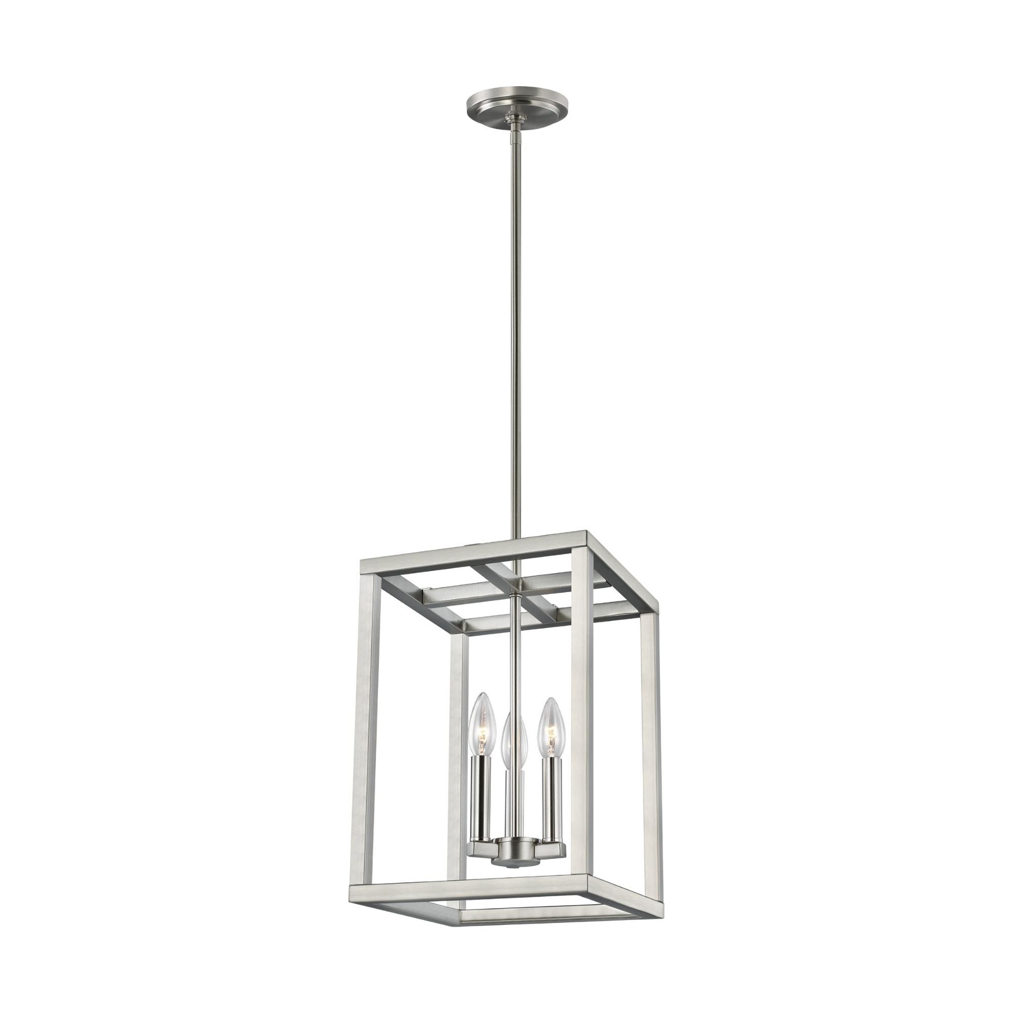 Moffet Street Small Three Light Hall / Foyer LED Transitional Pendant 10.5" Width 15" Height Steel in Brushed Nickel