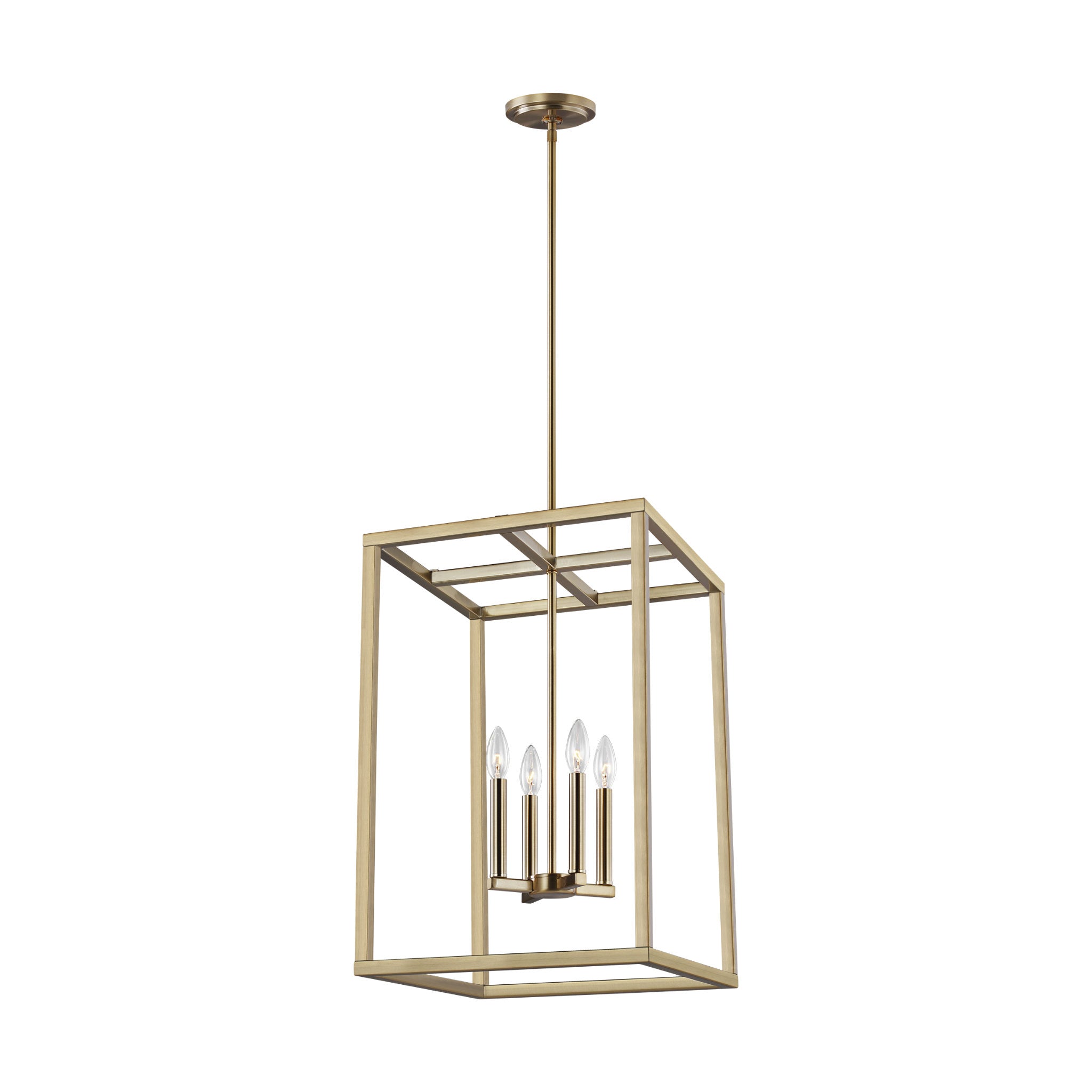 Moffet Street Medium Four Light Hall / Foyer Transitional Pendant 15.5" Width 23.125" Height Steel in Satin Brass