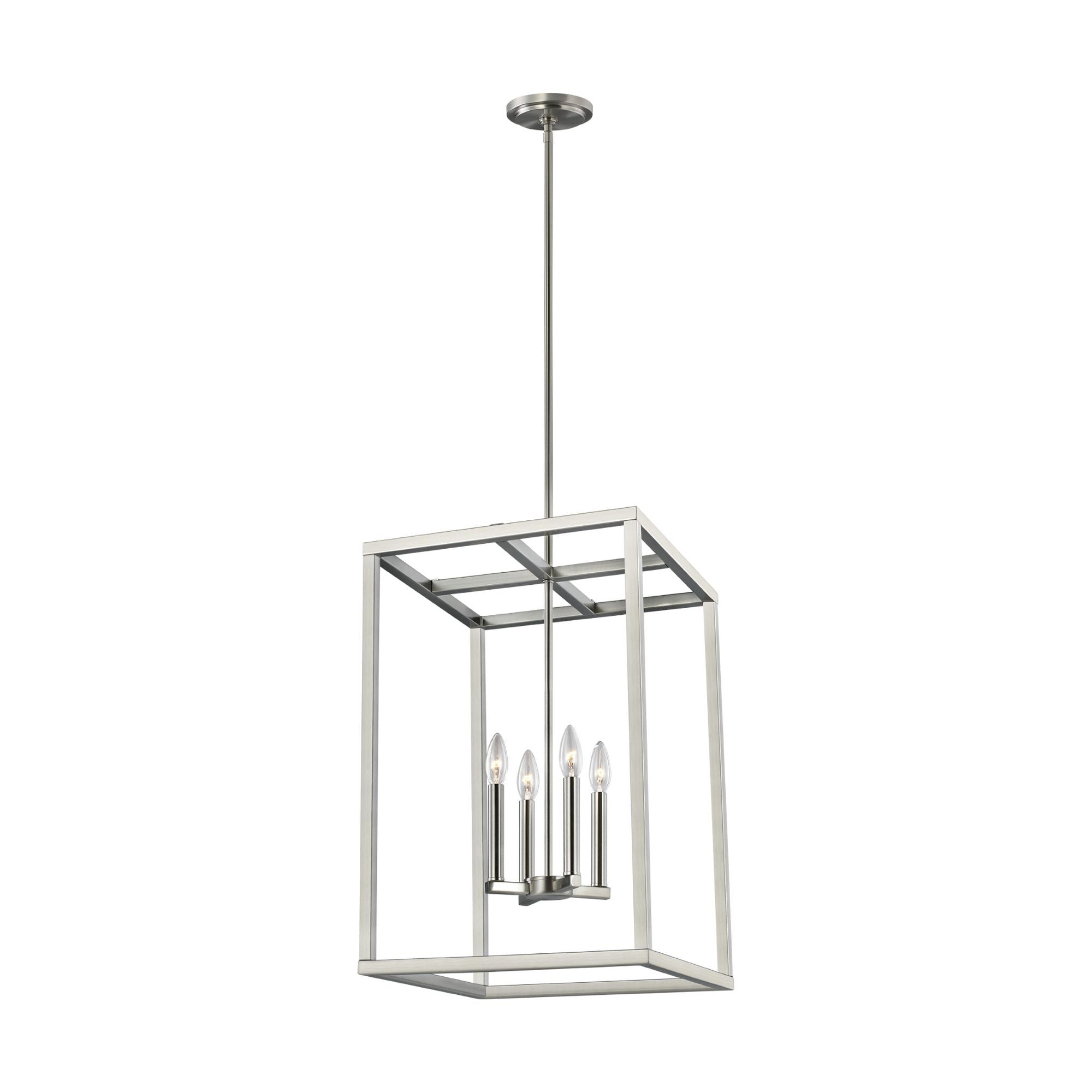 Moffet Street Medium Four Light Hall / Foyer LED Transitional Pendant 15.5" Width 23.125" Height Steel in Brushed Nickel