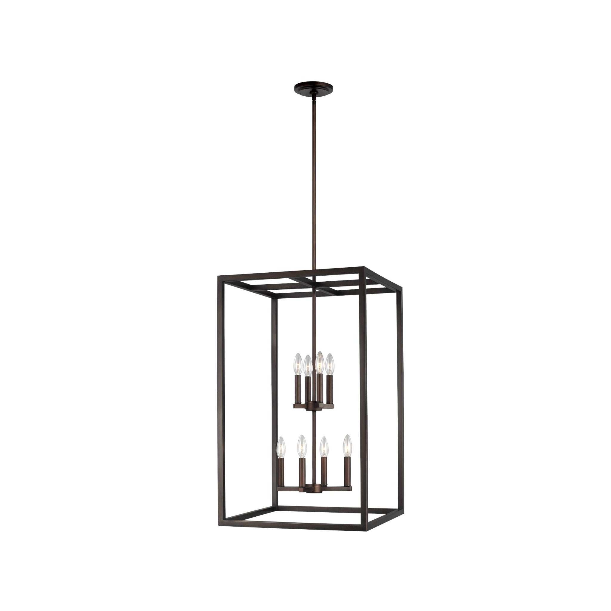 Moffet Street Large Eight Light Hall / Foyer Transitional Pendant 19" Width 31.125" Height Steel in Bronze