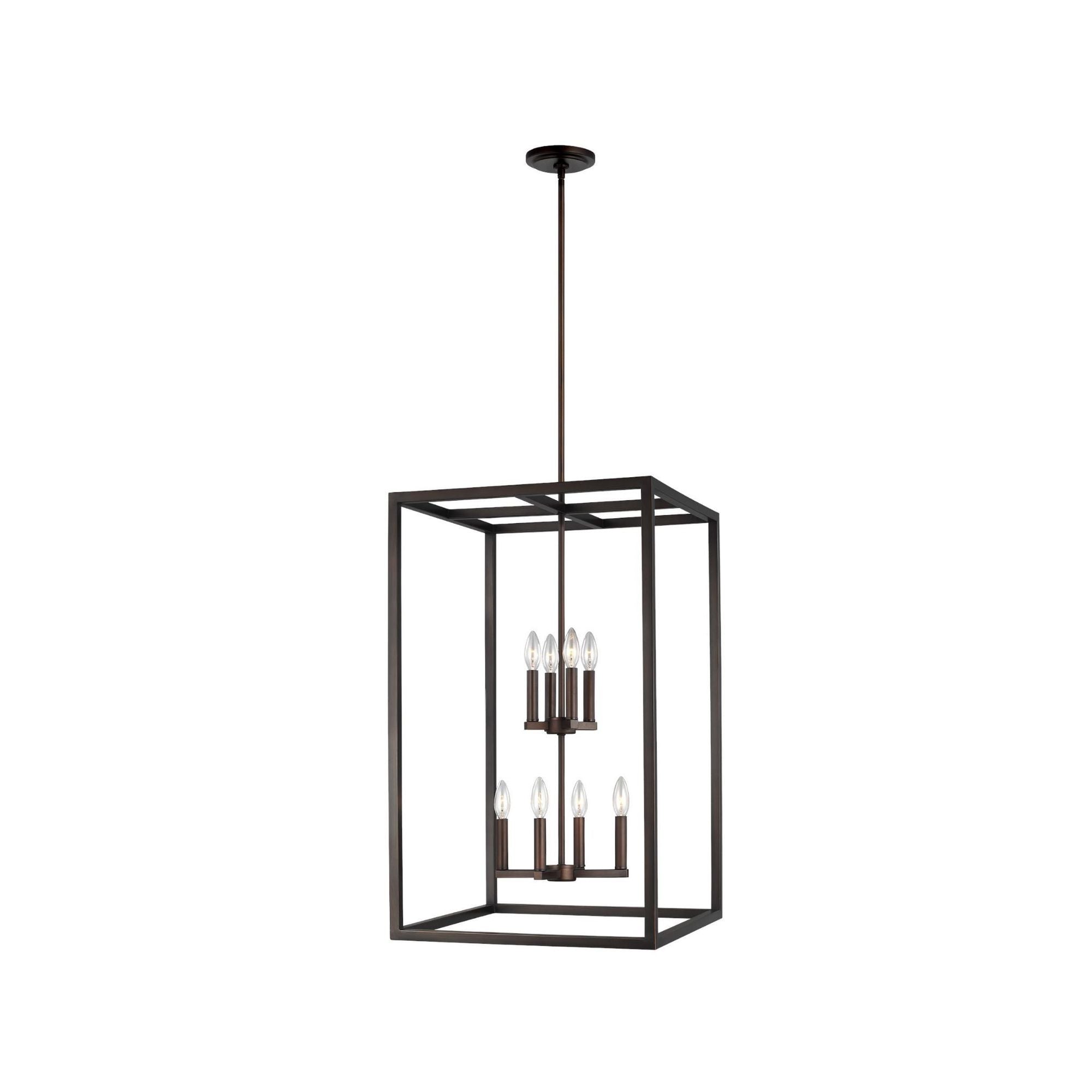 Moffet Street Large Eight Light Hall / Foyer LED Transitional Pendant 19" Width 31.125" Height Steel in Bronze