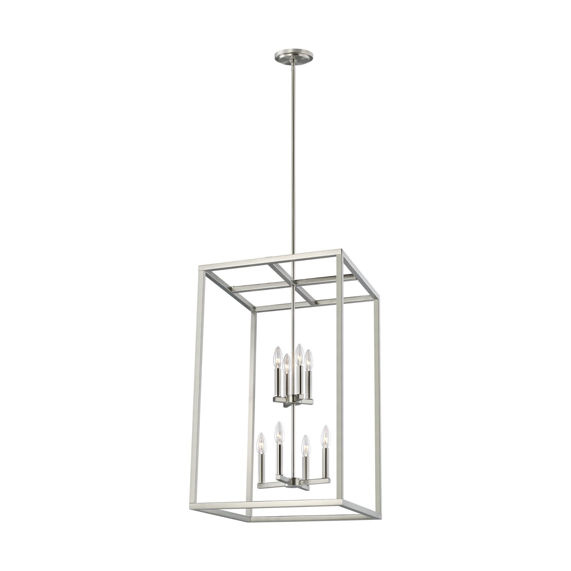 Moffet Street Large Eight Light Hall / Foyer LED Transitional Pendant 19" Width 31.125" Height Steel in Brushed Nickel