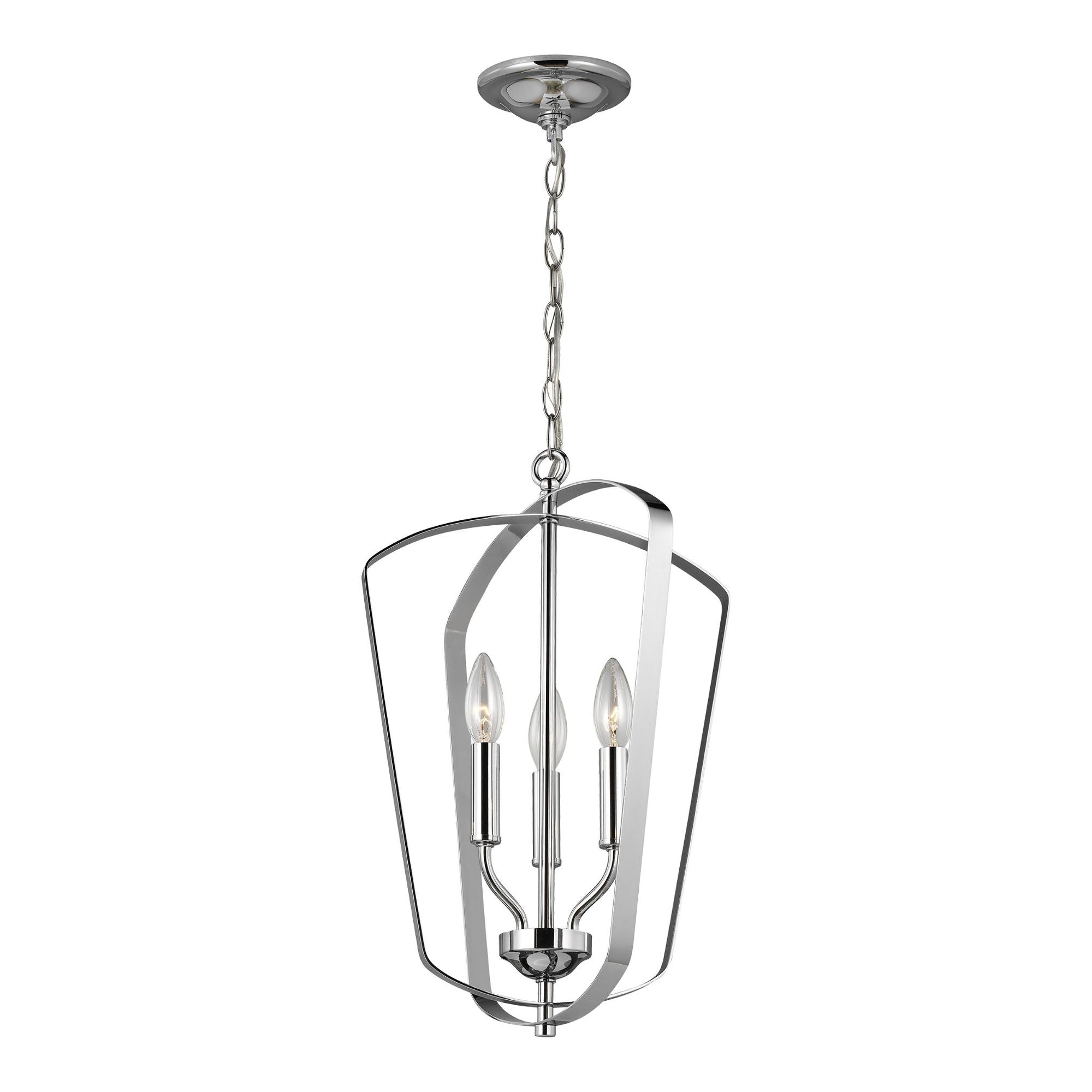 Romee Small Three Light Hall / Foyer LED Transitional Pendant 18.75" Height Steel in Chrome