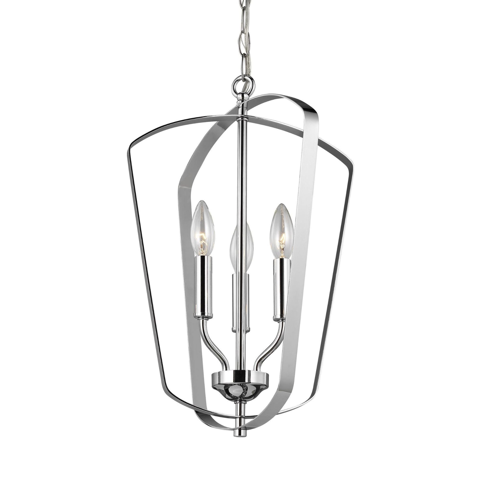 Romee Small Three Light Hall / Foyer LED Transitional Pendant 18.75" Height Steel in Chrome