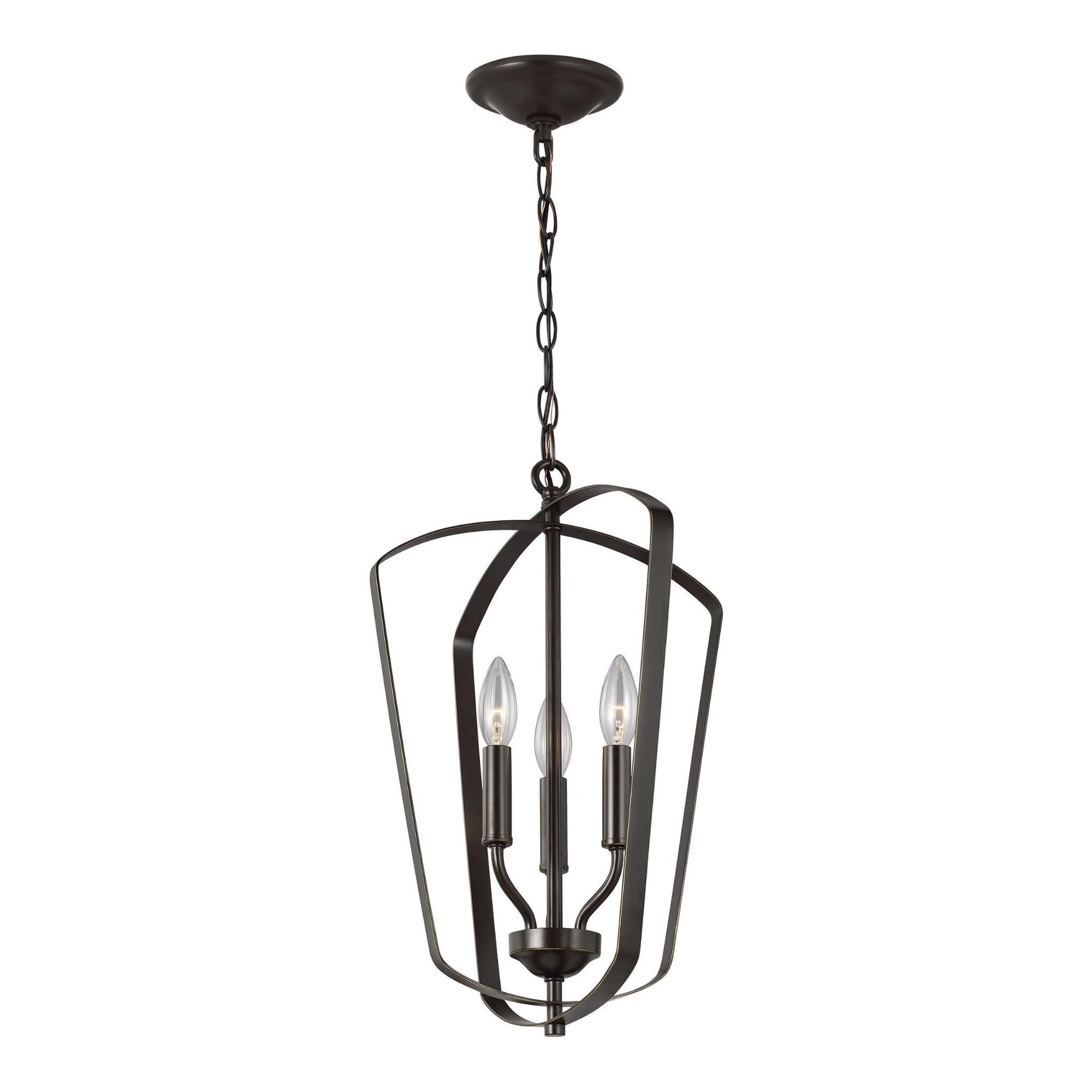 Romee Small Three Light Hall / Foyer LED Transitional Pendant 18.75" Height Steel in Bronze