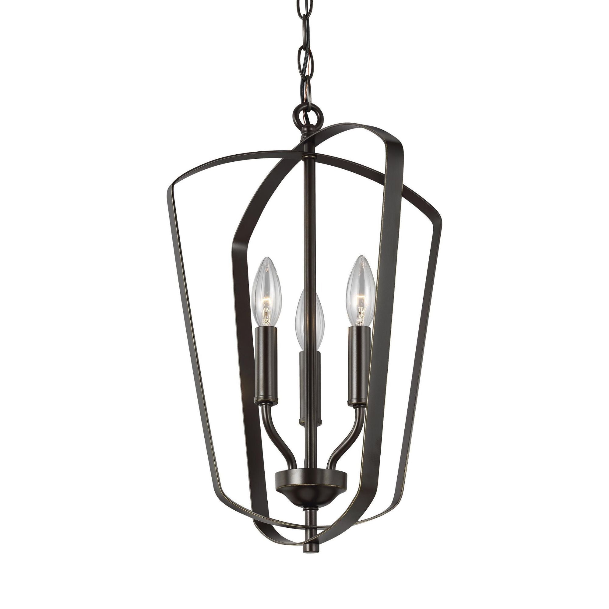 Romee Small Three Light Hall / Foyer LED Transitional Pendant 18.75" Height Steel in Bronze