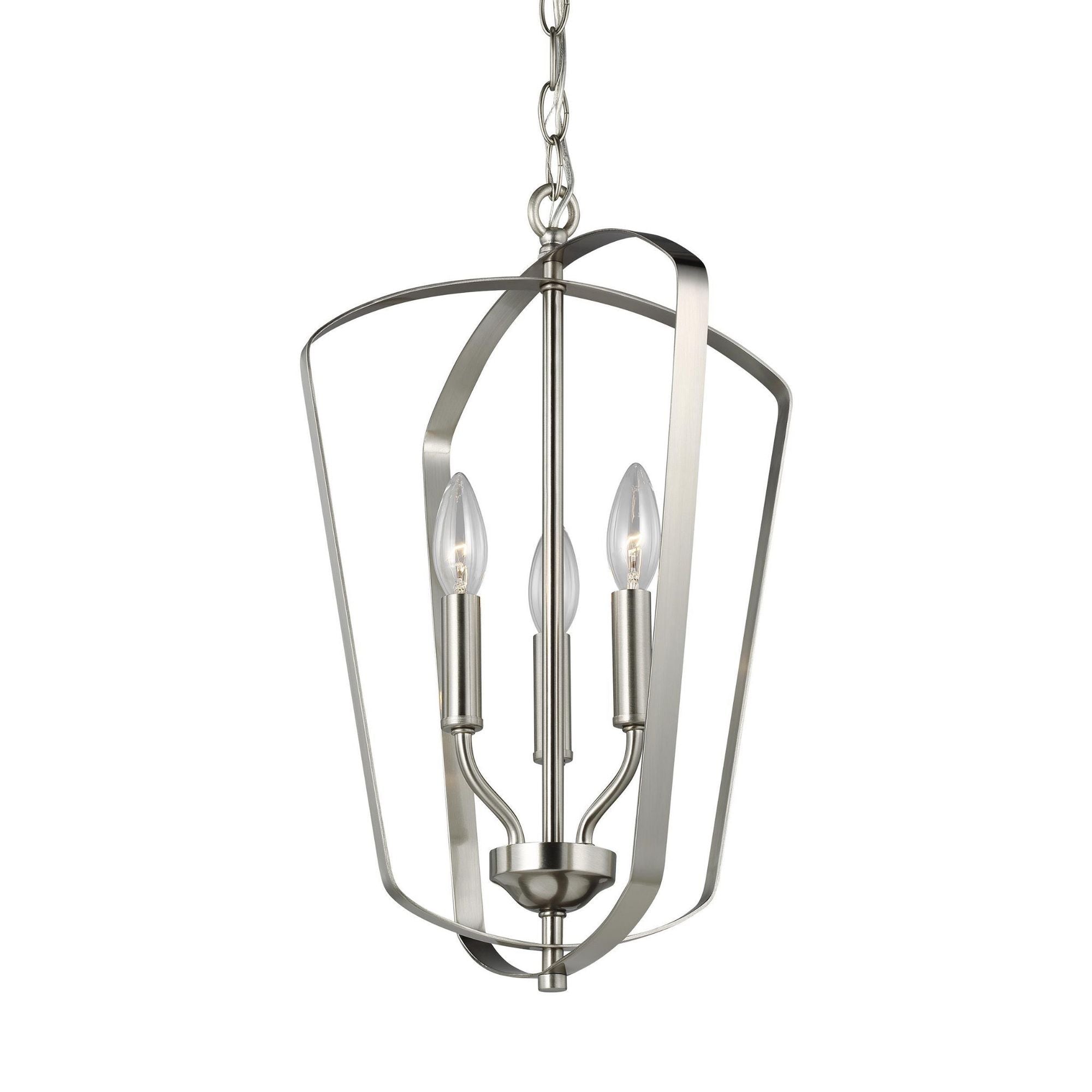 Romee Small Three Light Hall / Foyer LED Transitional Pendant 18.75" Height Steel in Brushed Nickel