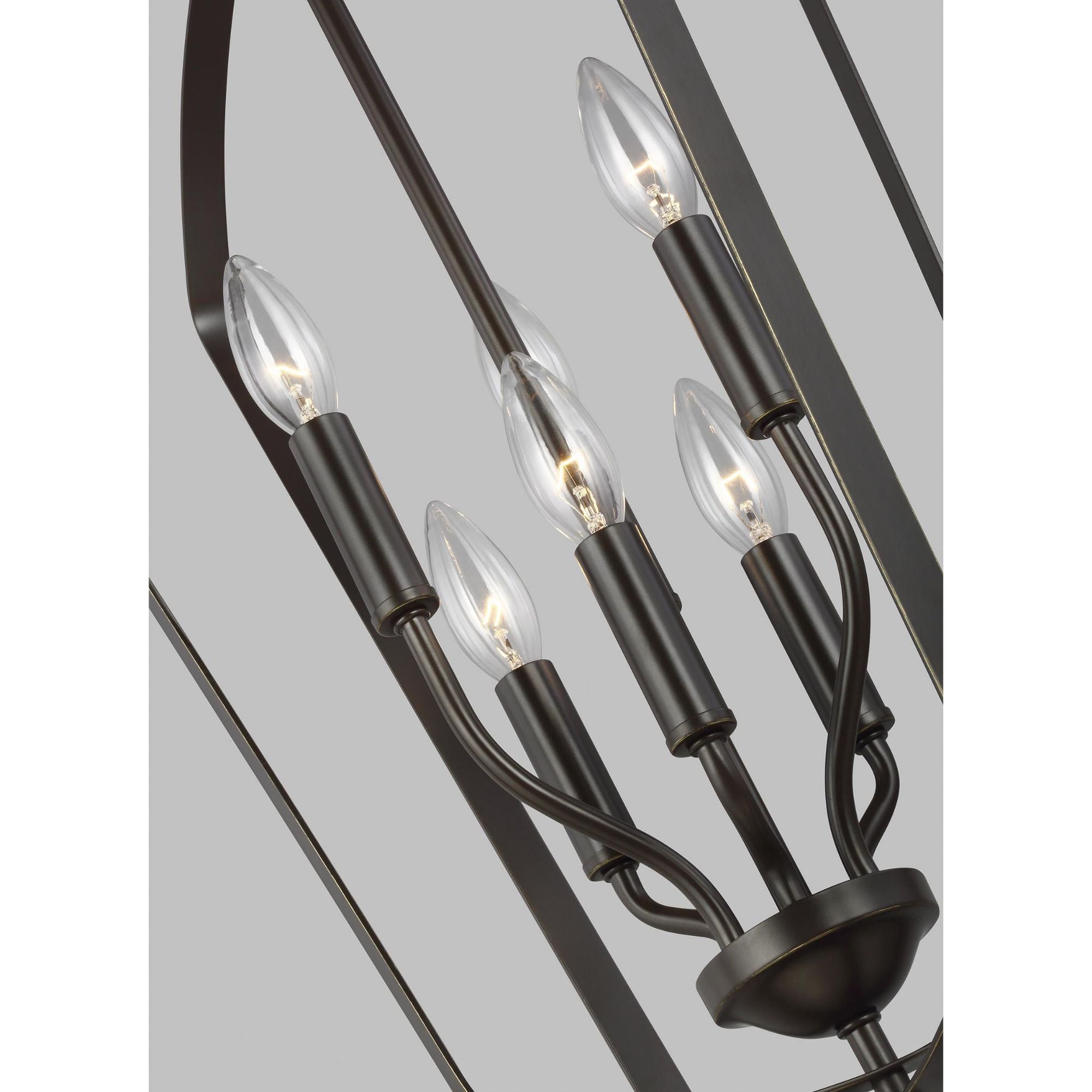 Romee Medium Six Light Hall / Foyer LED Transitional Pendant 23.375" Height Steel in Bronze