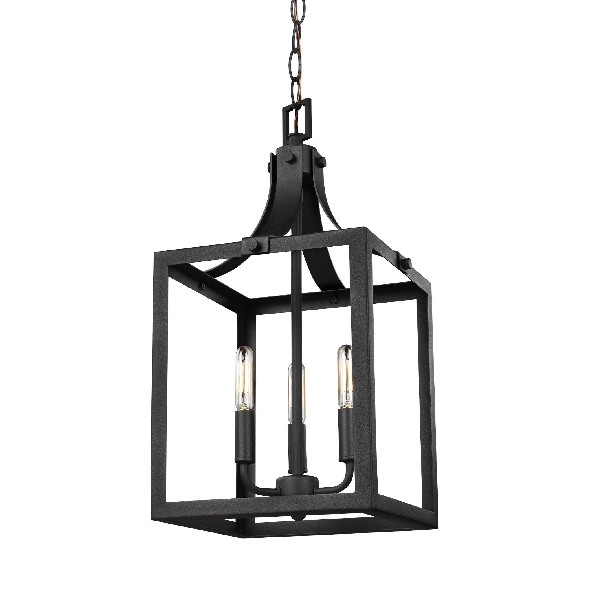 Labette Small Three Light Hall / Foyer Traditional Pendant 10" Width 19.75" Height Steel in Black