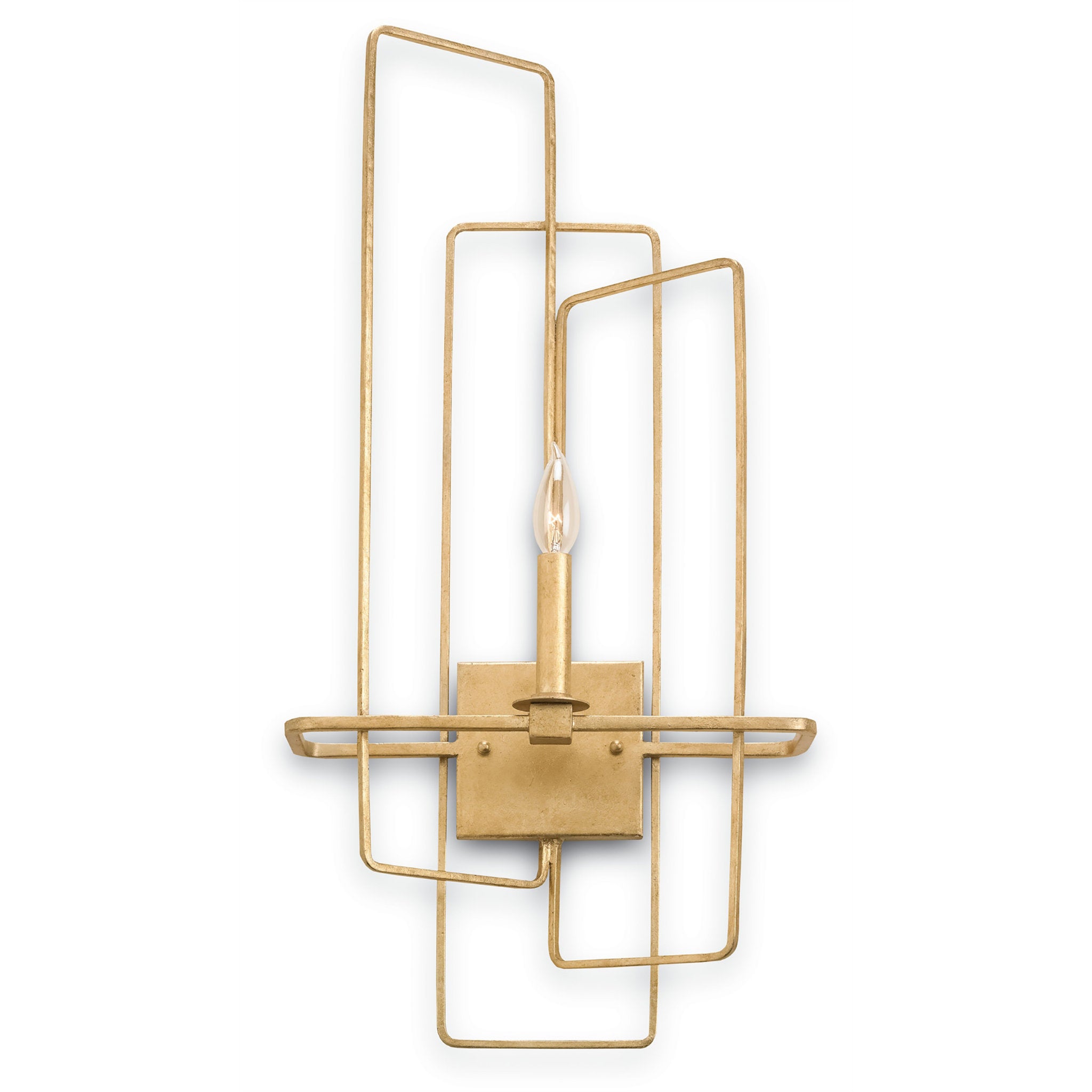 Metro Gold Wall Sconce, Left - Contemporary Gold Leaf