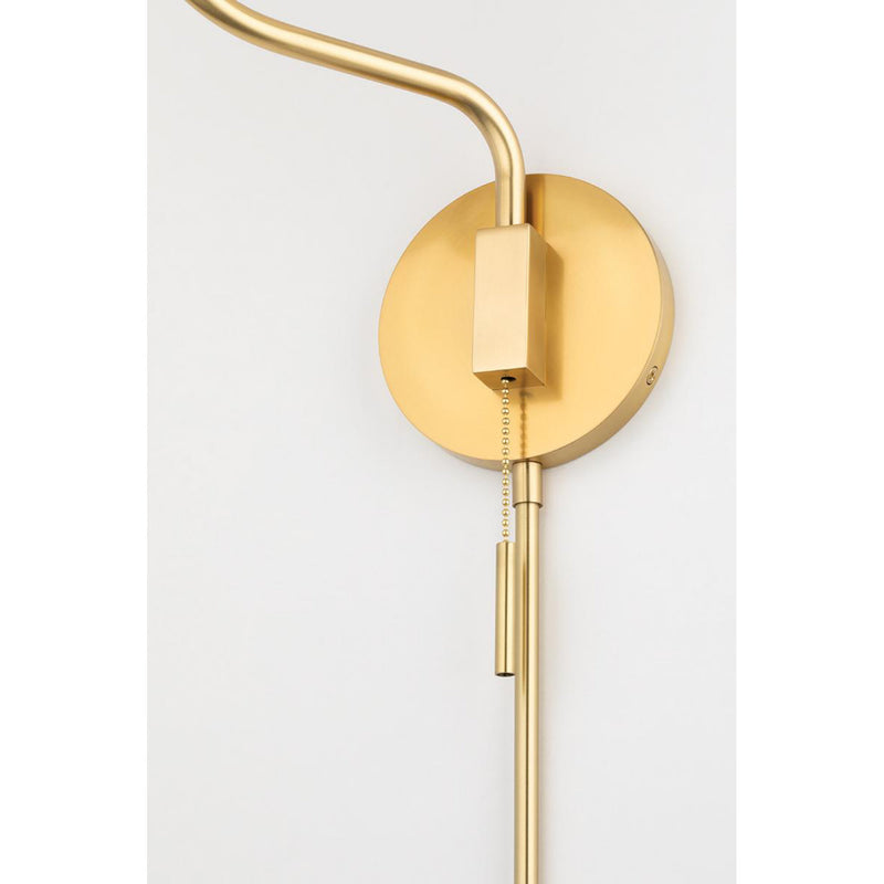 Patti 1 Light Plug-in Sconce in Aged Brass