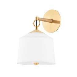 White Plains 1 Light Wall Sconce in Aged Brass