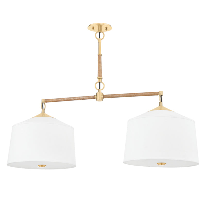 White Plains 2 Light Linear in Aged Brass