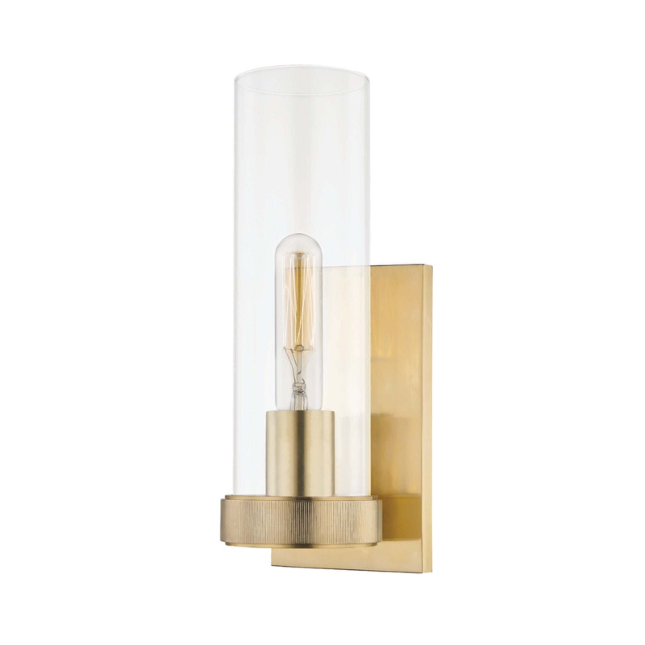 Briggs 1 Light Wall Sconce in Aged Brass