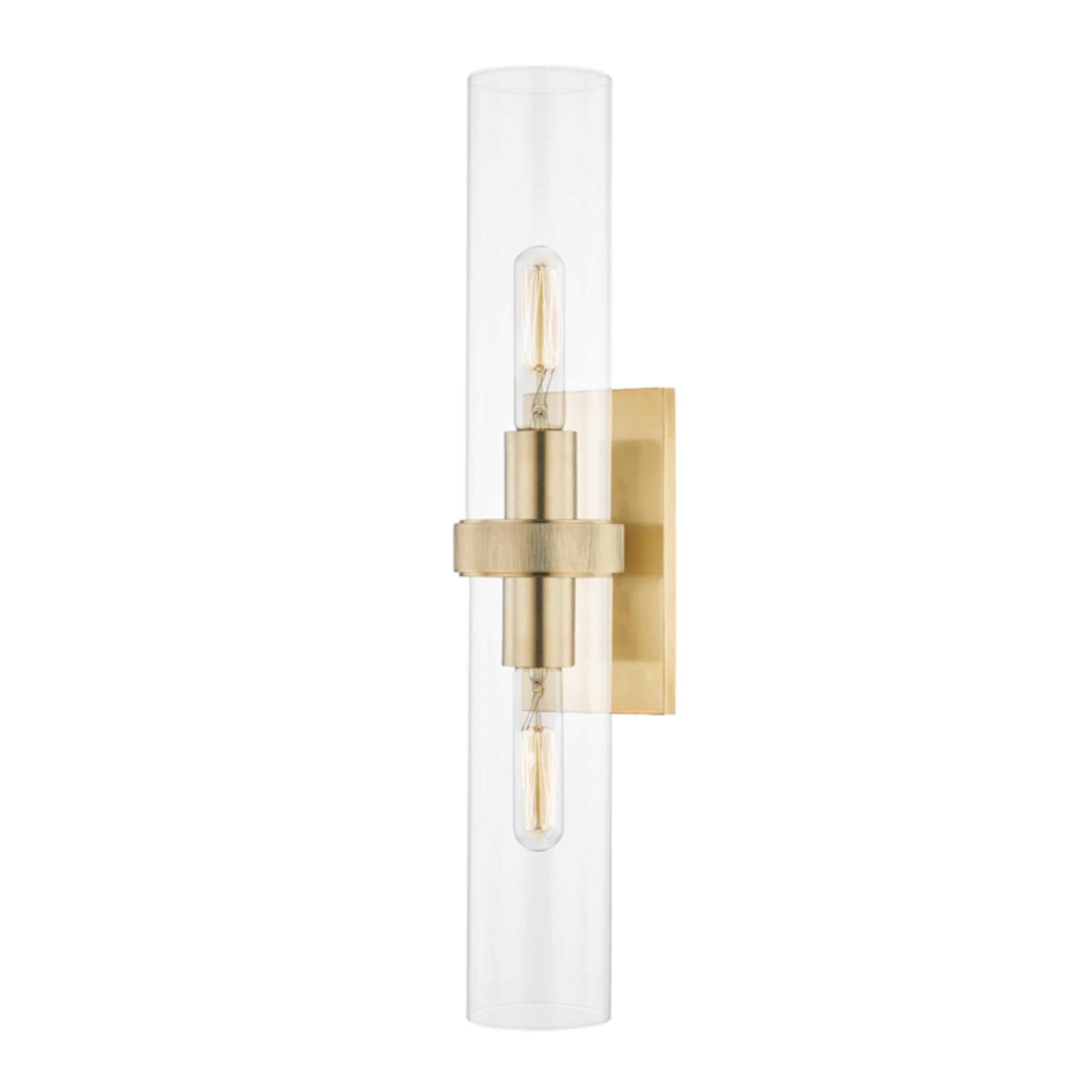 Briggs 2 Light Wall Sconce in Aged Brass