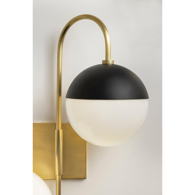 Renee 1 Light Pendant in Aged Brass/Black