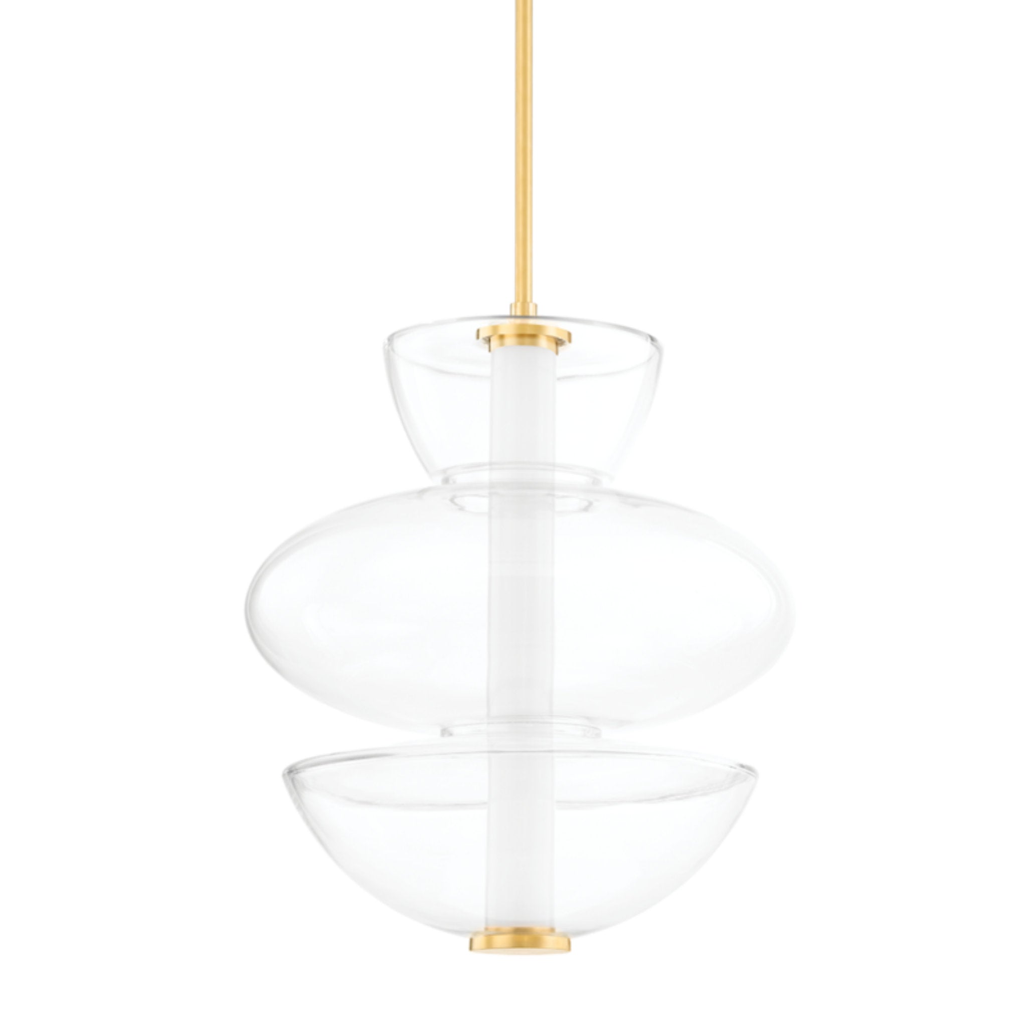 Palermo 1-Light Pendant in  Aged Brass 19L x 19W x 22.5H