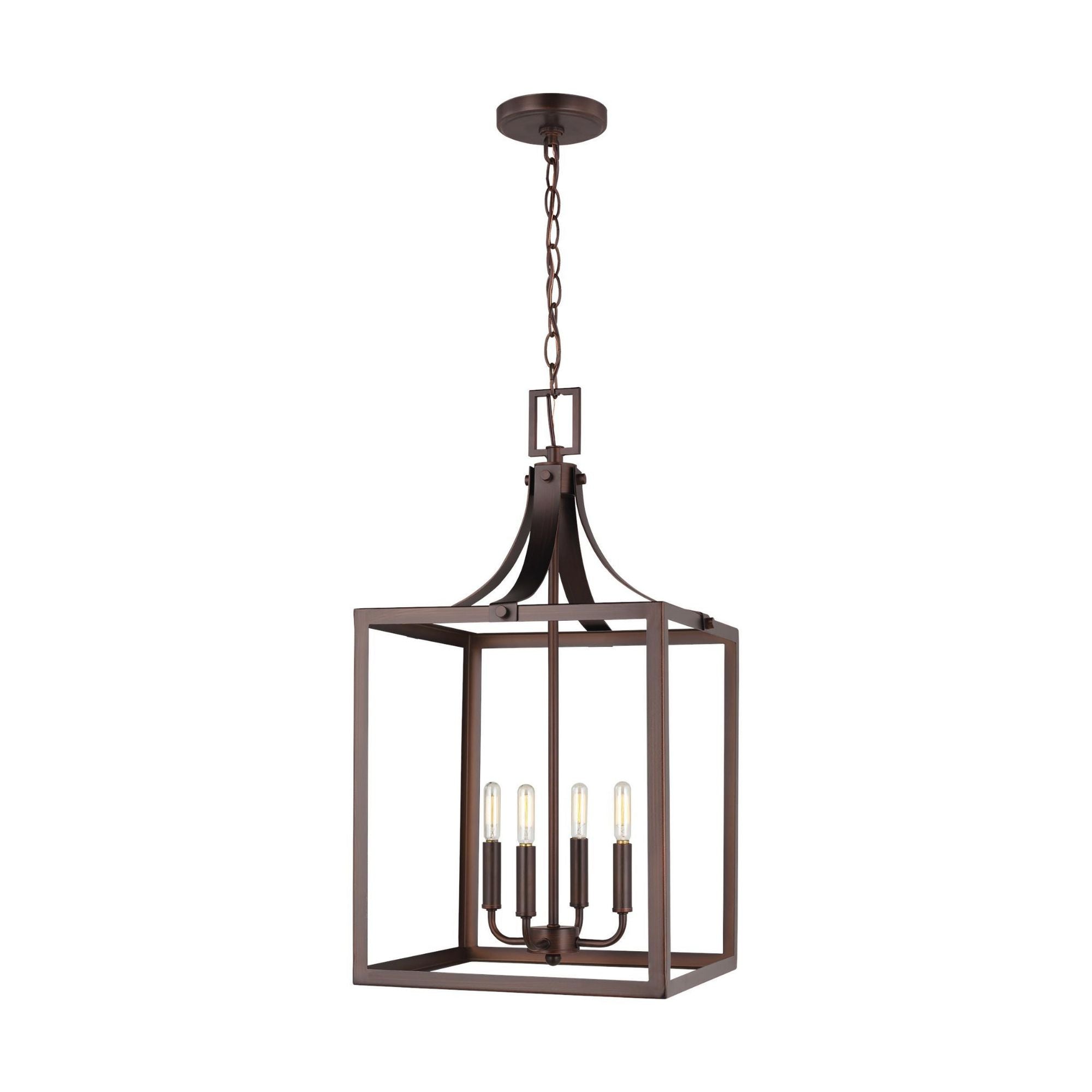 Labette Large Four Light Hall / Foyer LED Traditional Pendant 14" Width 27.25" Height Steel in Bronze